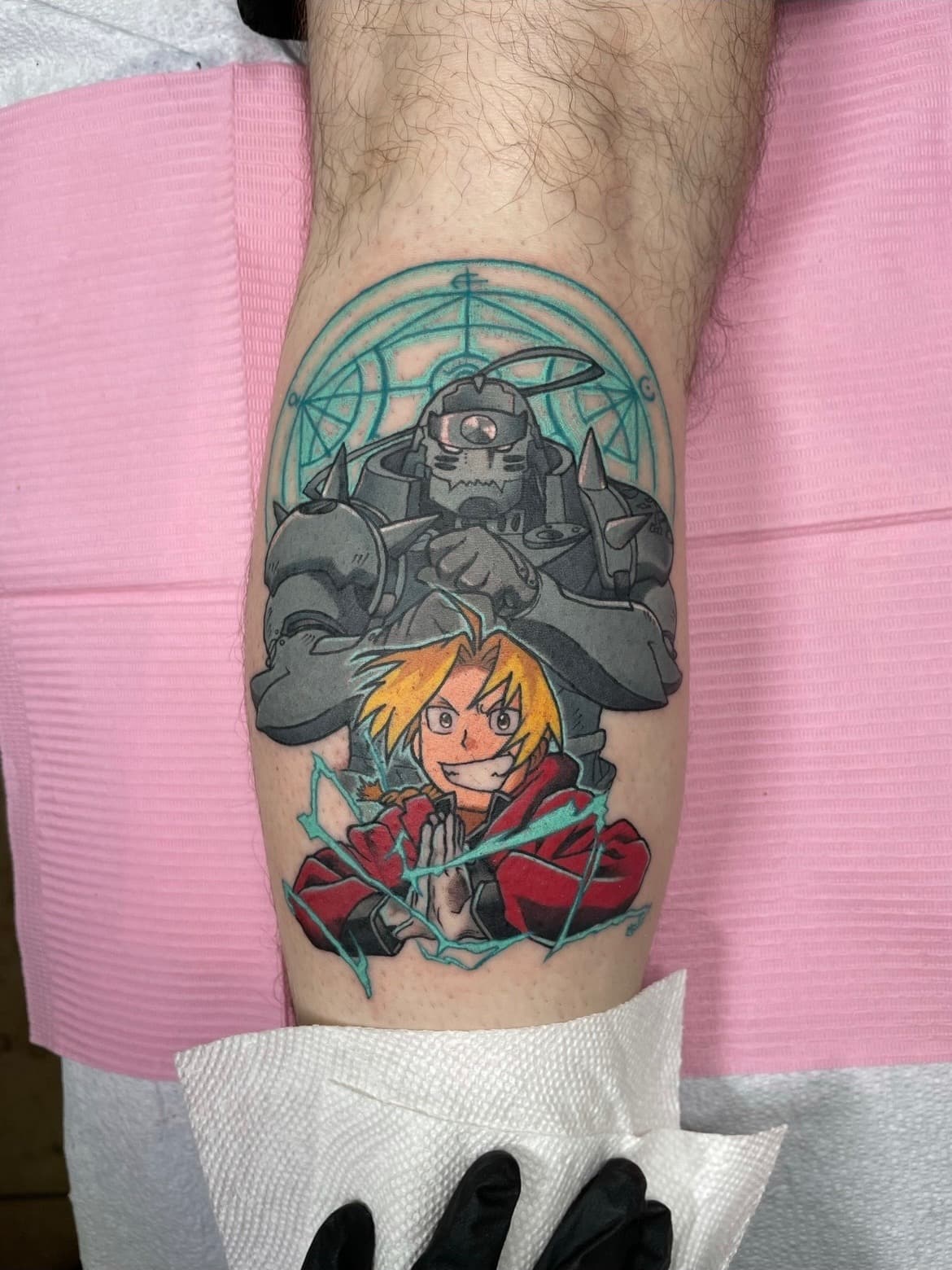 Courtney-supplied color tattoo work by Blood of Wolves.