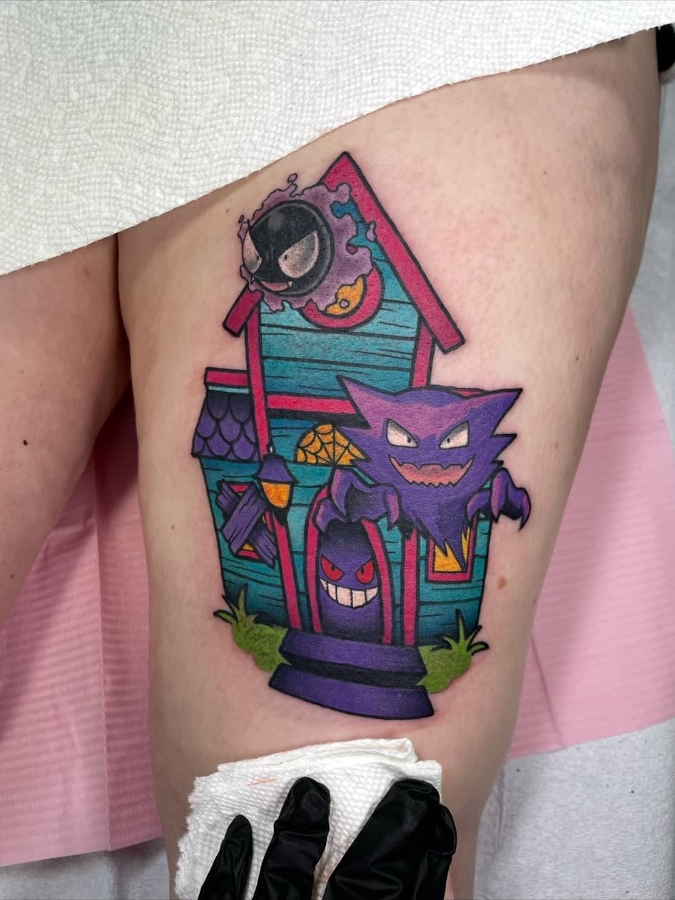 Courtney-supplied color tattoo work by Blood of Wolves.