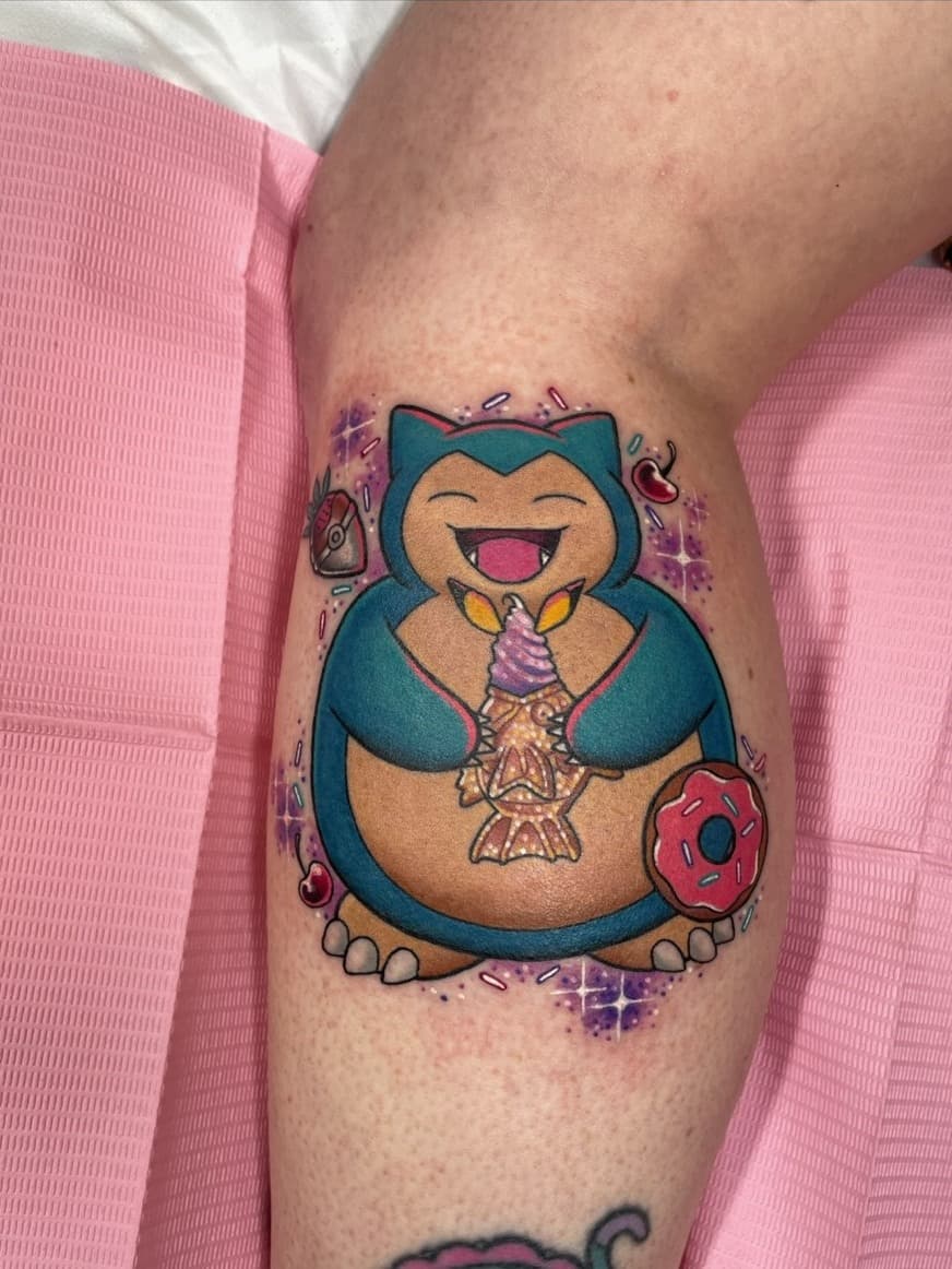 Courtney-supplied color tattoo work by Blood of Wolves.