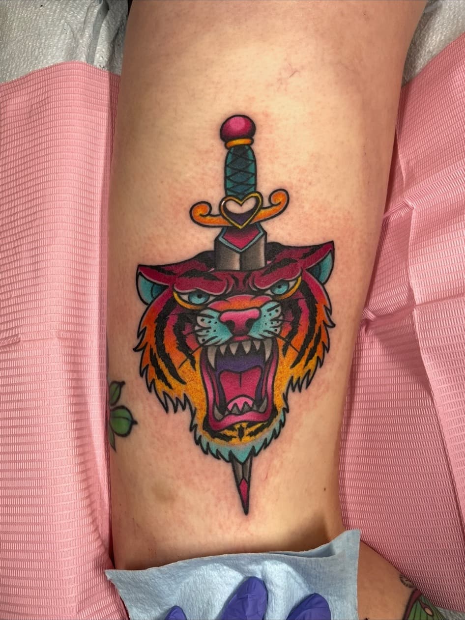 Courtney-supplied color tattoo work by Blood of Wolves.